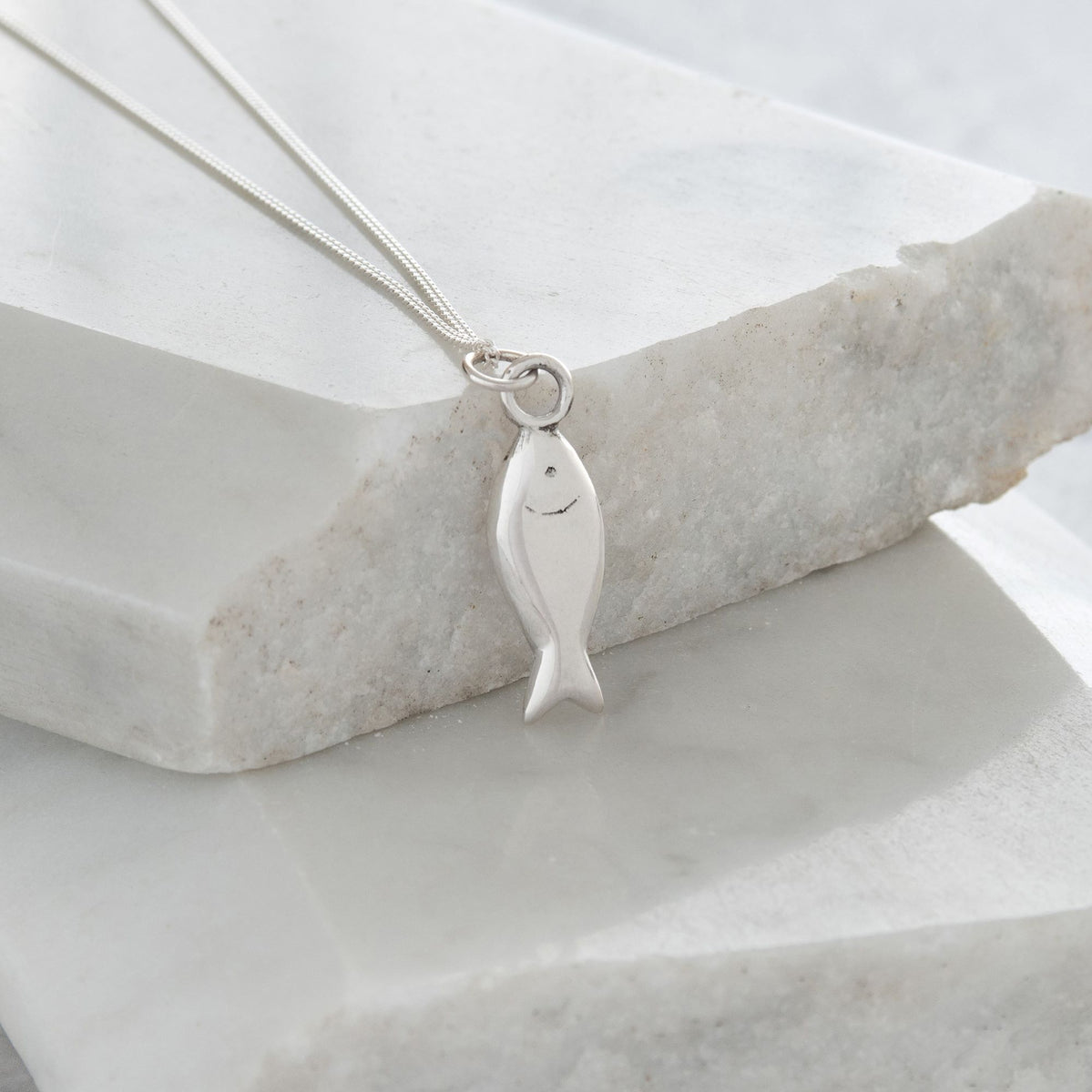 Sterling Silver Pike Fish Pendant on a Sterling Silver Chain -  UK