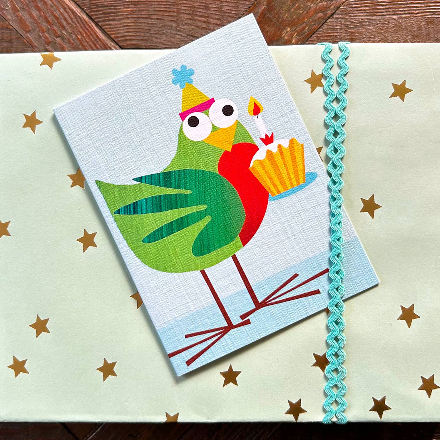 Mini Bird and Cake Everyday Greetings Card