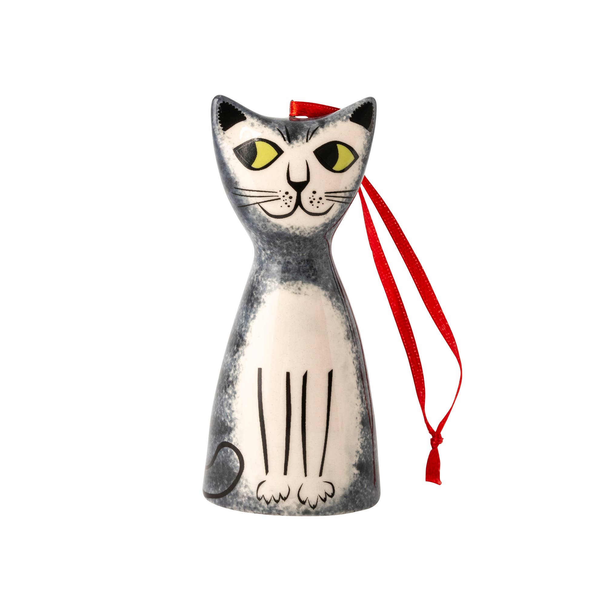 Handmade Ceramic Cat Festive/Christmas Decoration