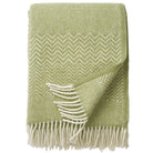 Leaf Green Lambswool Throw Zig Zag Design