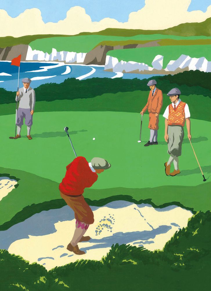 Greetings Card: On the Golf Course