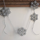 Silver Glass Beaded Snowflake Garland