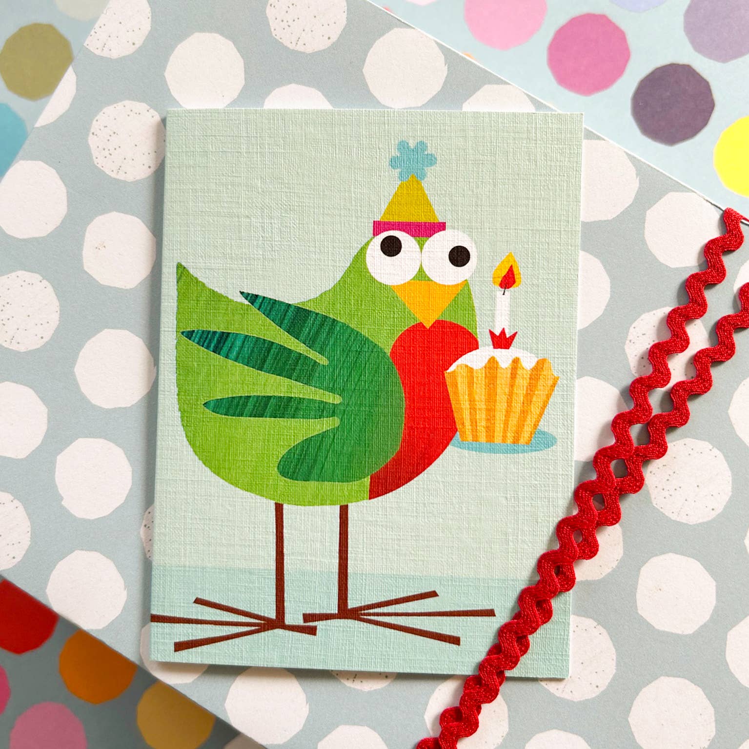 Mini Bird and Cake Everyday Greetings Card