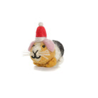 Mini Guinea Pig in Santa Hat Felt Hanging Christmas Decoration