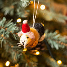 Mini Guinea Pig in Santa Hat Felt Hanging Christmas Decoration