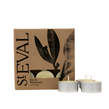 St Eval Bay and Rosemary Tealight Candle Box of 9