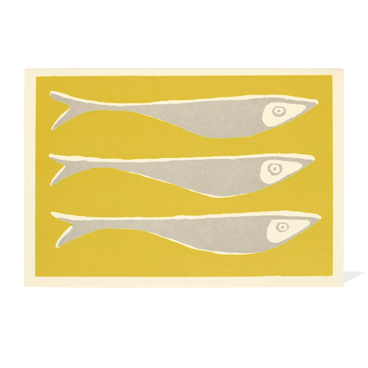 Greetings Card: Fish Grey and Yellow