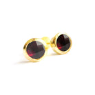 Birthstone Stud Earrings January: Garnet and Gold Vermeil