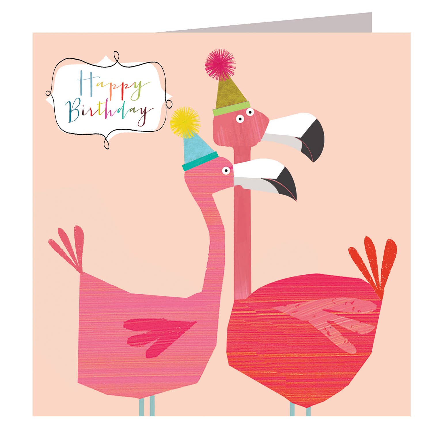 Flamingos Happy Birthday Card