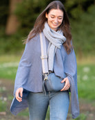 Tassle Crossbody Leather Camera Bag Denim Blue