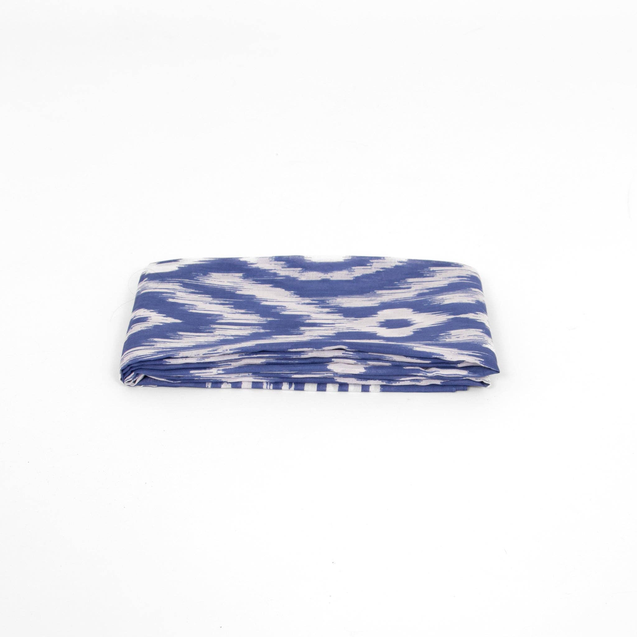 Indie Lightweight Cotton Scarf Blue Aztec