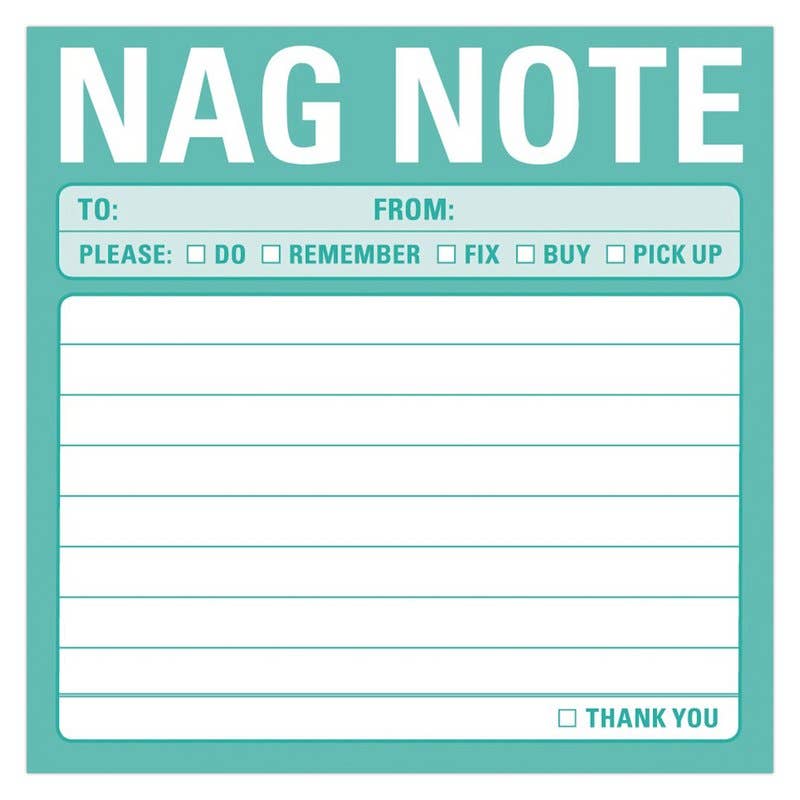 Knock Knock Nag Note Turquoise Sticky Notes