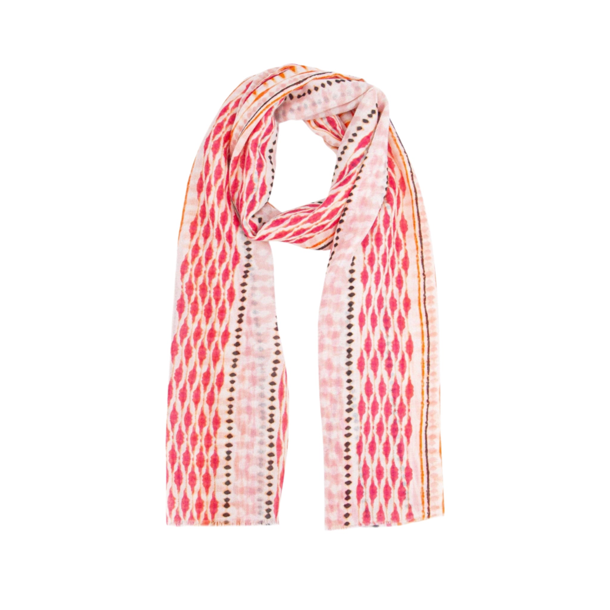 Madeline Lightweight Scarf Pink Boho Geometric