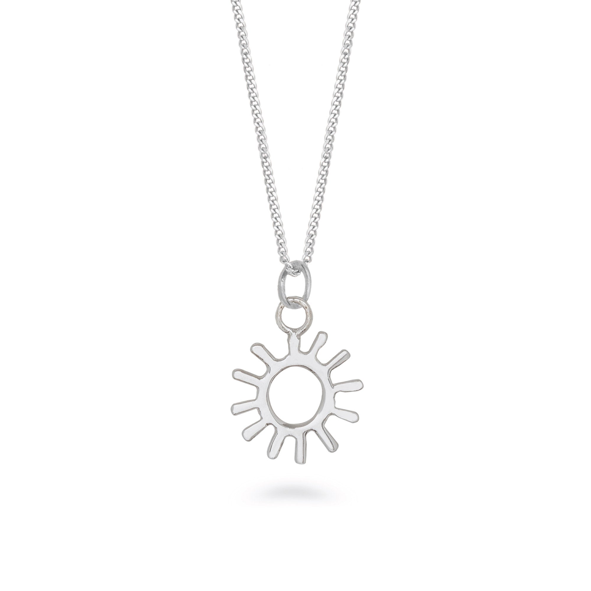 Sun Charm Necklace Sterling Silver