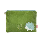 Velvet Coin Purse Olive Hedgehog