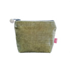 Mini Velvet Purse Dulcet Green with Grey Zip