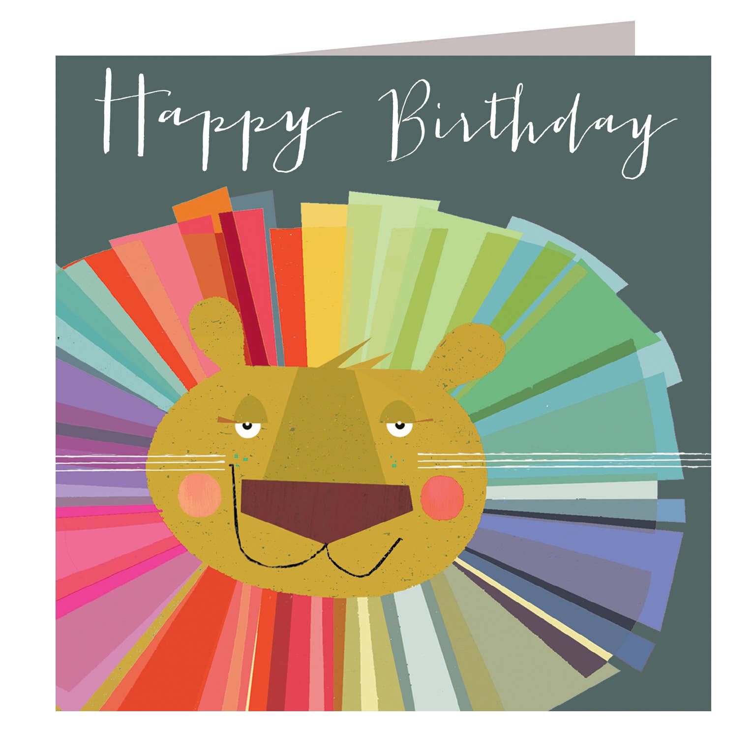 Rainbow Lion Greetings Card - Happy Birthday