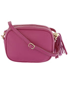 Tassle Crossbody Leather Camera Bag Fuchsia