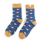 Winter Little Robins Navy Socks