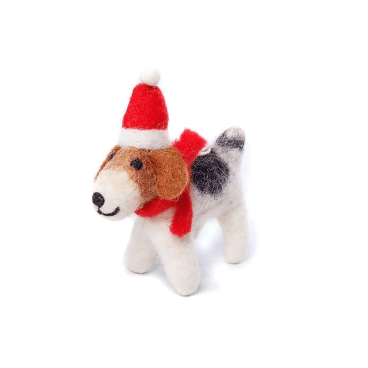 Fox Terrier with Hat and Scarf Hanging Decoration