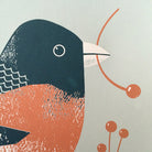 Greetings card featuring Bramblings and a Nuthatch by Chris Andrews, published by Art Angels