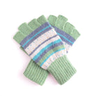 Green Dots and Stripes Fingerless Gloves