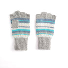 Grey Dots and Stripes Fingerless Gloves