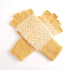 Yellow Honeycomb Fingerless Gloves