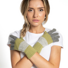 Green Block Stripe Gloves