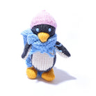 Organic Cotton Penguin Toddler Soft Toy in Pink Beanie