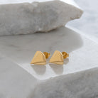 Art Deco Fan Stud Earrings Gold Vermeil