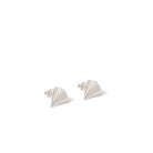 Art Deco Fan Stud Earrings Sterling Silver