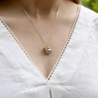 Double Bird Necklace Sterling Silver and Gold Vermeil