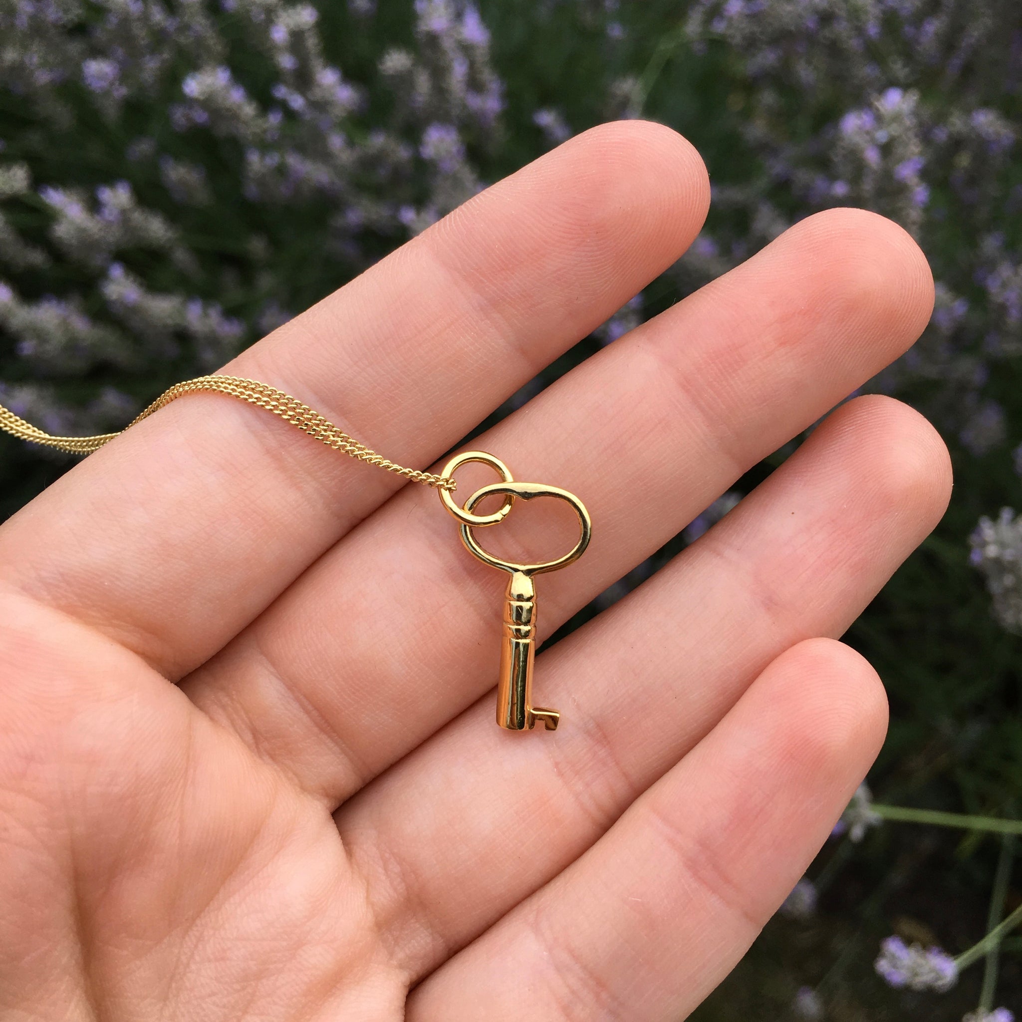 Tiny Key Necklace Vermeil